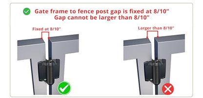 D&D TCHD1L2S3BTS TruClose Heavy Duty Gate Hinge Gates, Black, 2 pcs