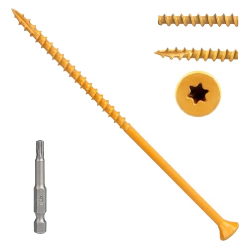 Deck Screws 5 Inch, Wood Screws #10×5", 100 Pcs, Tan - size: #10×5"