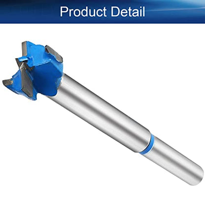 Auniwaig Forstner Drill Bits, 16mm Dia Wood Hole Saw, Auger Opener Cemented Carbide, 80mm Length Woodworking Hinge Hole Drilling Boring Bit Cutter, Round Shank, Blue, 1 Pcs - size: 16mm