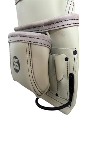 Supreme Leather Grain Leather Tool Pouch Bag | Black | Carpenter, Construction, Framers, Handyman | 100% Leather (SL 2200 1T1H WHITE) - color: SL 2200 1T1H WHITE