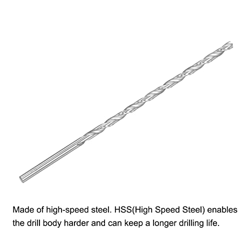 uxcell HSS(High Speed Steel) Extra Long Twist Drill Bits, 6.5mm Drill Diameter 300mm Length for Hardened Metal Woodwork Plastic Aluminum Alloy 2 Pcs - size: 6.5x300mm