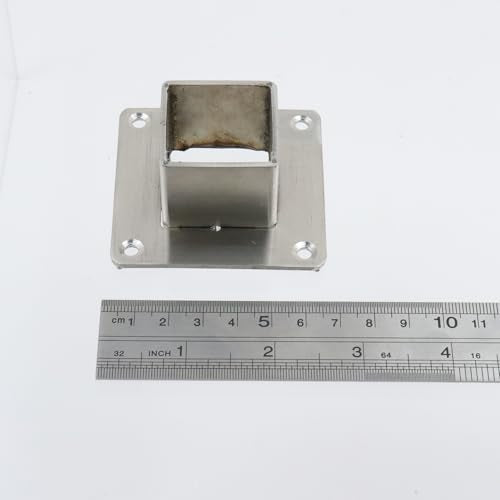 Wealrit Square Post Bases Deck Post Brackets 4PCS,1.22" Flange Anchor Base - style: 4 pcs 1.22" Silver