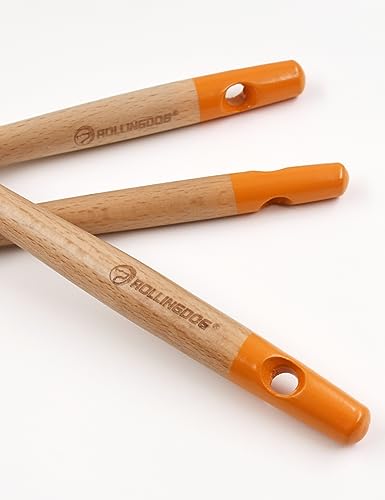 ROLLINGDOG Trim Paint Brush 3PC Trim Brush Set - color: Wooden Handle 3pc Set