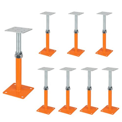Adjustable Mini Screw Jacks, House Floor Jacks for Leveling 8 PCS 5" - 8" Height Range, Foundation Support Pole, Home Crawl Space 8 Pack Joist Lifting Post, Adjustable Post Base - size: 5"-8"