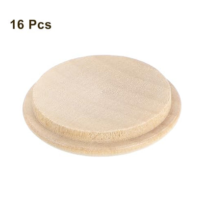 uxcell 16Pcs Wood Button Plugs, 30mm/1.18" Hardwood Screw Hole Plug Mushroom Wooden Caps Buttons Wood Plug for Furniture Woodworking Craft Decor (35mm x 30mm) - size: 35x30mm