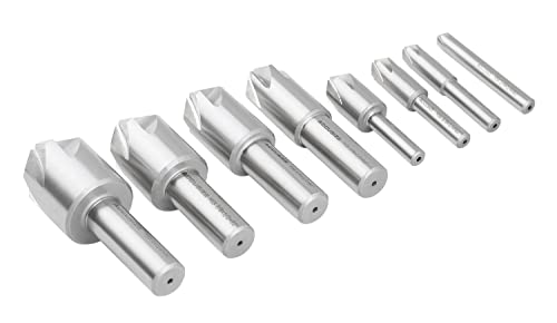 Accusize Industrial Tools 82 Degree 6 Flute H.S.S. Machine Countersink, 8 Pcs, Precision Ground, 0206-1018 - size: 82°