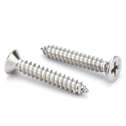M2 x 5mm Flat Head Wood Self Tapping,Sheet Metal Screws,Phillips Drive Countersunk Wood Screws,304 Stainless Steel （A2-70,GB846,Plain Finish，100 Pcs - size: M2 x 5mm（100 Pcs）