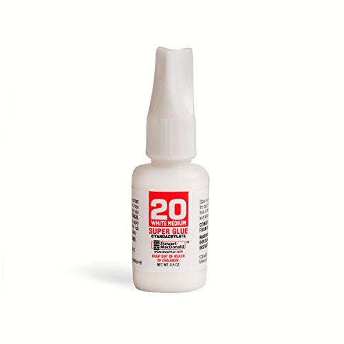 StewMac Tinted White Super Glue, 0.5 oz, Medium Viscosity #20 - size: Tinted White