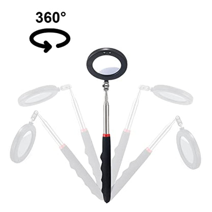 4PCS Telescoping Inspection Mirror LED Lighted Inspection Mirror