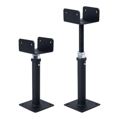 2 Pack U-Shaped Floor Jack, Heavy Duty Adjustable Steel Telepost with U-Head for 4x2, 4x4, 4x6 Joists, 9-13 Inch Adjustment Range, Screw Jack Post for Beam Support & Leveling - size: 9-13