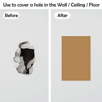 Rubber Bond Self-Adhesive Rubber Wall Outlet Cover Plate 5 Pack - Easy to Apply Peel & Stick Drywall Hole Patch - 5x3 Inch Screwless Blank Wall Plate Cover - Premium Rubber Wall Hole Cover (Brown) - color: Brown, size: 5x3 Inch Rectangular