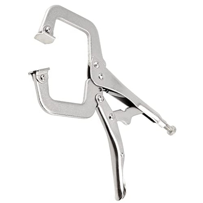 JAPCHET 3 Pack C Clamp Locking Pliers Set with Swivel Pads, Locking C-Clamp Set, Welding Clamp Tools Set 6 Inch 9 Inch 11 Inch Heavy Duty for Wood Working