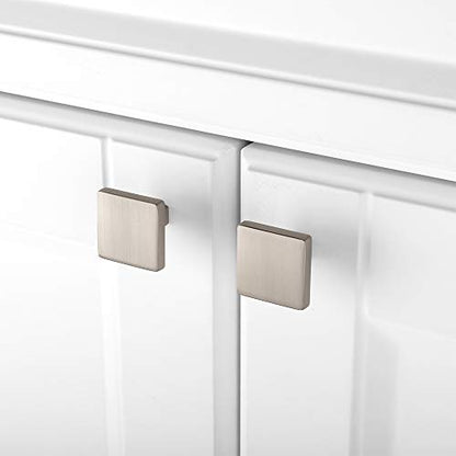 KOOFIZO 30 Pack Brushed Nickel Cabinet Knobs Square Single Hole Pulls K03 - color: Brushed Nickel, size: Knob 1 - 30Pcs