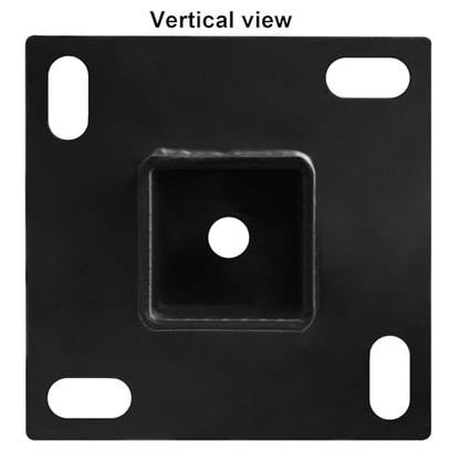 1 Pack 2" x 2" Square Sign Post Anchor Base, Black