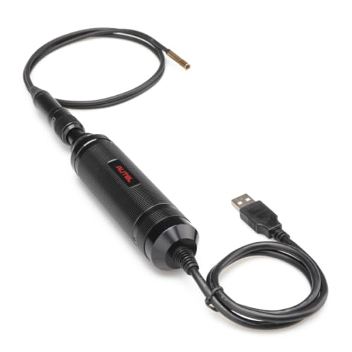Autel MaxiVideo MV105S Automotive Borescope, 5.5mm Ultra-Thin Probe HD Inspection Camera, 90° View USB Endoscope Snake Camera w/LED Light & 3.3ft Semi-Rigid Cable, Compatible with Autel Scanners & PC - color: Black & Red