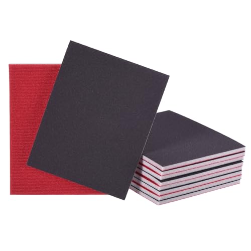 10Pcs 180Grit Sanding Sponges, 5.5x4.5In Hook & Loop Black - size: 180 Grit