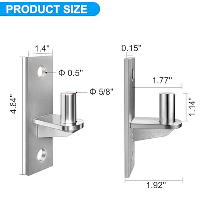 4 Pack Wall Mount Gate Hinges, Heavy Duty Wall Plate Hinges, Outdoor Chain Link Fence Gate Hinges Fence Post Link Gate Hinge, with 5/8 Hinge Pin (Screws Not Included)