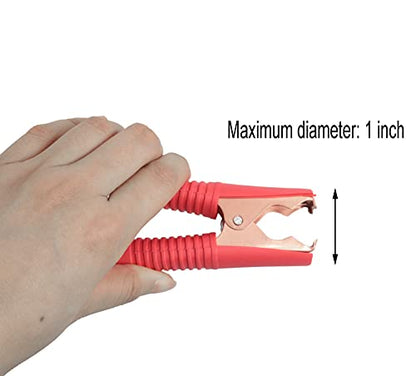 MEETOOT Insulated Crocodile Clip 2Pairs 100A 90mm Heavy Duty Black and Red Electrical Battery Connectors Copper Plated Metal Insulated Alligator Clamps (All-inclusive Type)
