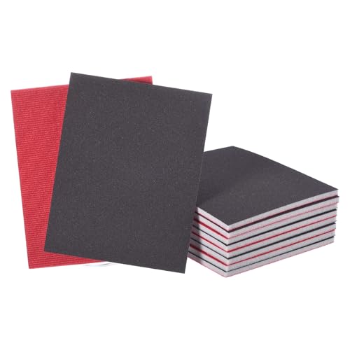 10Pcs 500-600Grit Sanding Sponges, 5.5x4.5In Hook & Loop Black - size: 500-600 Grit