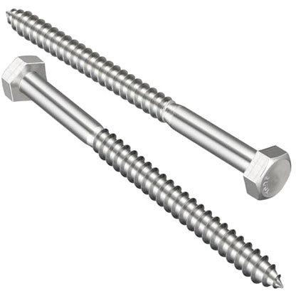 VGBUY 1/4" x 2-1/2" Hex Head Lag Screws 29Pcs, 304 Stainless Steel 18-8 Lag Bolts Wood Screws Heavy Duty Large Screws for TV Mounts, Deck, Boat Repair - size: 1/4x2-1/2 (29pcs)