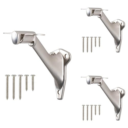 HOME MASTER HARDWARE Handrail Bracket for Stairs, Satin Nickel, 3 Pack - color: Satin Nickel, size: 3 Pack