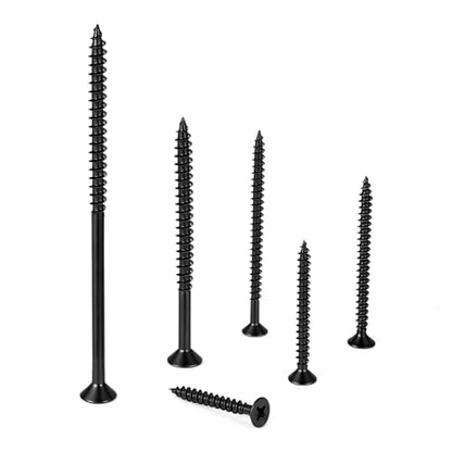 150 Pcs #8x2 Black Wood Screws for Cabinet Making, Wardrobe Assembly - size: #8x2"