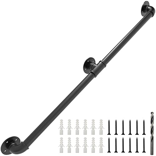 Wall Handrail 7FT/210CM, Industrial Staircase Railing 1.25 Inch Tube Diameter - size: 7 Feet