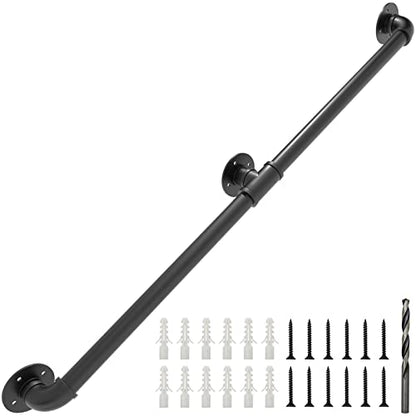 Wall Handrail 7FT/210CM, Industrial Staircase Railing 1.25 Inch Tube Diameter - size: 7 Feet