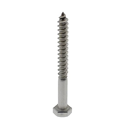 1/4"*4"304 Stainless Steel Hex Head Lag Screws,SAFYY Heavy Duty Lag Bolt Screws for Wood Hexagon Head Screws 25 Pack - size: M6*100 25 PCS