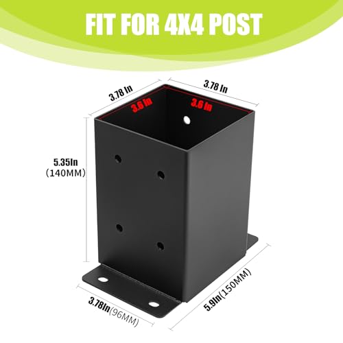 4x4 Post Base 6pcs,Post Brackets (Inner Size 3.6"x3.6") Post Anchor - size: 4X4 6PCS