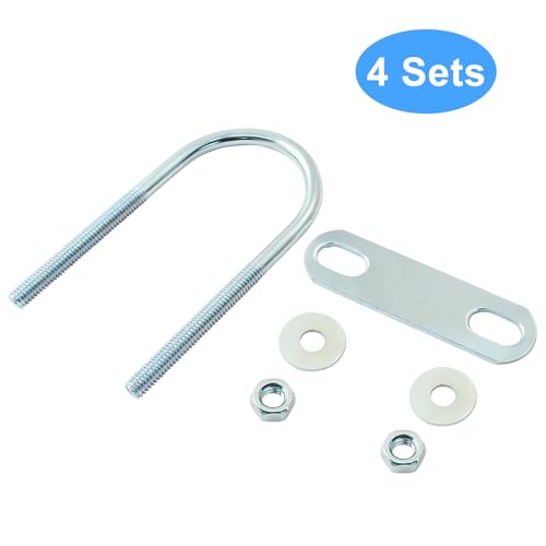 M6 U Bolts, 1-9/16 Inch Wide (40mm x 90mm), 4 Sets - size: 40 mm x 90 mm