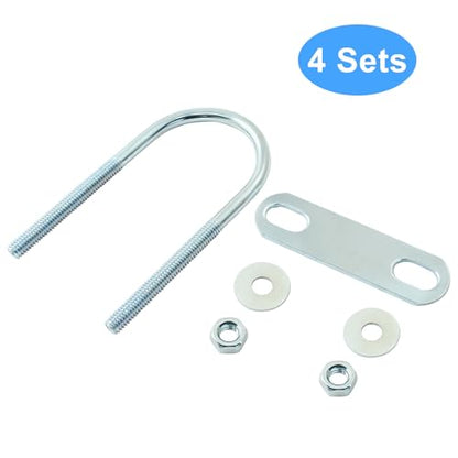 M6 U Bolts, 1-9/16 Inch Wide (40mm x 90mm), 4 Sets - size: 40 mm x 90 mm
