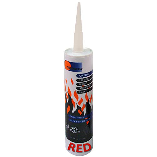 Abesco CP310 Fire Rated Acrylic Intumescent Mastic Caulk - 10.5 fl.oz - Red - color: Red, size: 10.5oz