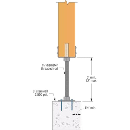 Simpson Strong-Tie PPBF44 PPBF Adjustable Porch Post Base for 4x4