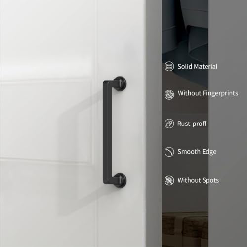 10 Pack 5 Inch(128mm) Matte Black Cabinet Pulls, Kitchen Hardware - color: Matte Black, size: 5" Hole Center
