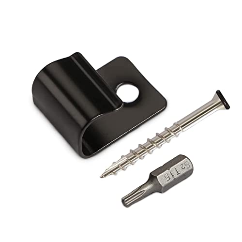 Start Clips, Hidden Deck Starter Clips for Composite Decking, Hidden Fasteners Starter Clips with Decking Screws, 36 Pack, Black