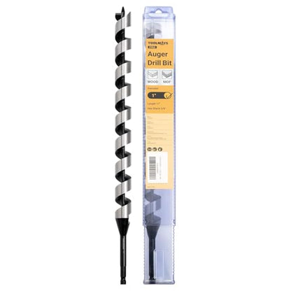 1 Inch x 17 Inch Auger Drill Bit, 3/8 Inch Hex Shank - size: 1" x 17"