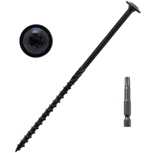LIONMAX Lag Screws 6 Inch, Structural Wood Screws #14 x 6, 50-PCS, Black - color: Black, size: #14 x 6"