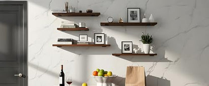 2 Pack - 6 inch Black Hidden L Shelf Bracket (1/5 Inch Thicked) Iron Floating Shelf Brackets Rustic Industrial Metal Brackets for Shelf Support - size: 6 Inch, style: Black 2 Pack