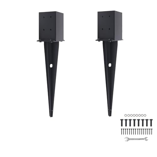 2 Pcs 4 "x 4 "Fence Post Anchors Ground Spike 22"(Fit 3.6 ” X 3.6”)