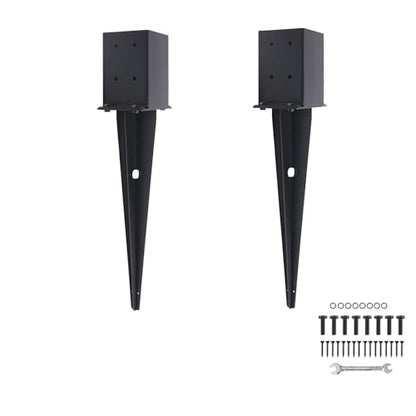 2 Pcs 4 "x 4 "Fence Post Anchors Ground Spike 22"(Fit 3.6 ” X 3.6”)