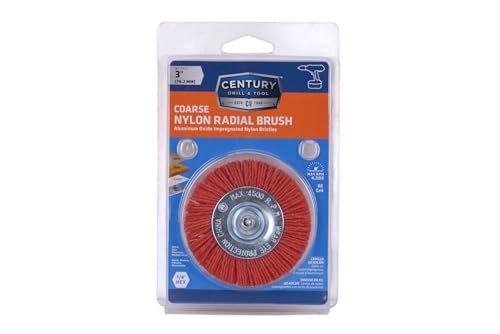 Century Drill & Tool 77431 Nylon Abrasive Radial Brush, 3", Coarse - size: 3" Coarse