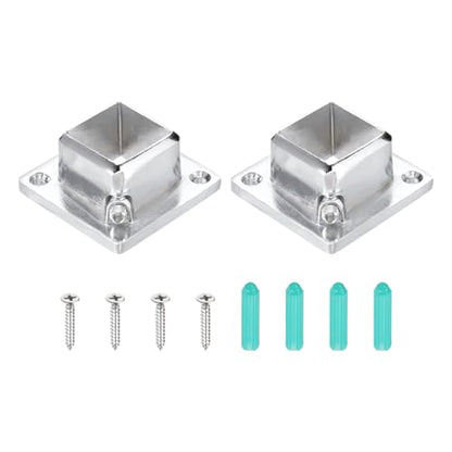 uxcell 2Pcs Square Post Base for 1x1 Posts Fittings, 3-5mm T Aluminum Alloy