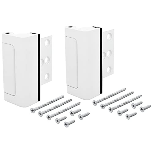 "HardwareX Supply Door Reinforcement Lock, Privacy Door Latch Harden Construction 3"" Stop Childproof, White (2 Pack)" - color: White, size: 2 Pack
