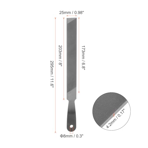 HARFINGTON Farmers Own Files 8 Inch High Carbon Steel Single Cut Flat Hand Rasp File for Deburring and Removing Material - size: 8 Inch