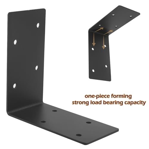4 PCS Heavy Duty Steel Corner Brackets,6"x6"x3"L Right Angle Bracket - style: 7 Shape（6X6X3)