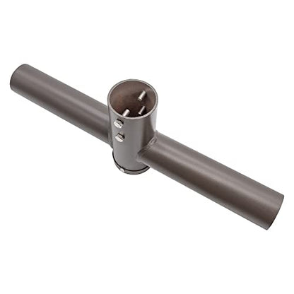 180 Degree Double Bullhorn Mounting Bracket for 2 Lighting Fixtures, Bronze Steel Pole Mount Bracket for Outdoor Shoebox, Parking Lot, Street Light Fixtures - size: 180 Degree Double Bullhorn Pole Mount Bracket