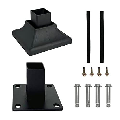 Heavy Duty Steel Fence Base Flange Kit for 2 Inch Square Posts - size: 2 Inch