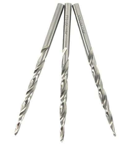 FTG USA 3 Pk #8 (11/64") HSS M2 Tapered Replacement Bits for TCT Countersink - size: #8 (11/64"), style: Standard Flute 3-Pack