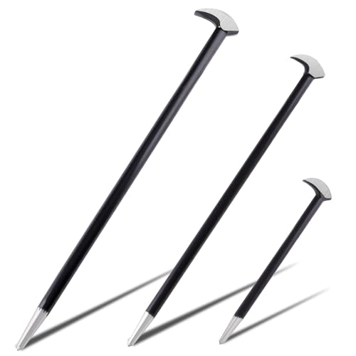 3PCS Rolling Head Pry Bar Set Heavy Duty Indexing Pry Bar Set